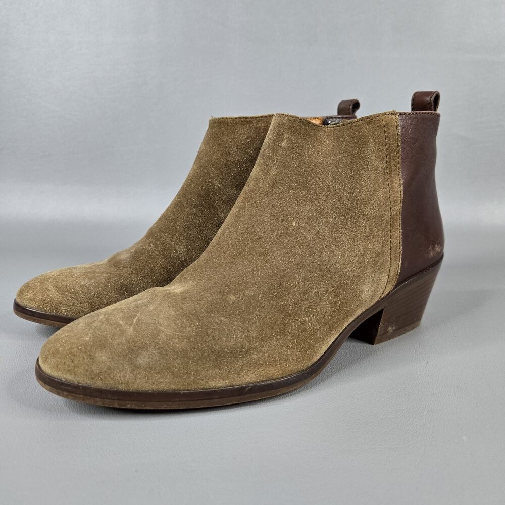 Madewell Womens Brown Suede Leather Zip Ankle Fashion Boots Bootie Size 6.5M